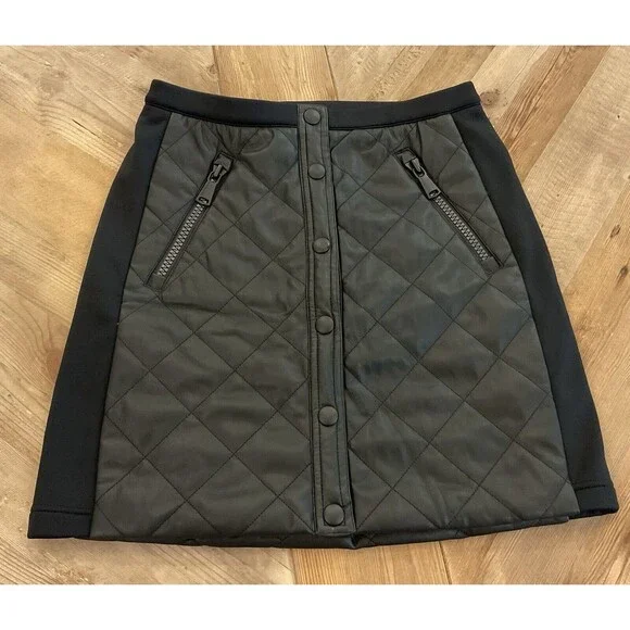 Alp-n-Rock Valentina Black Quilted Faux Leather Skirt Women’s‎ XS NEW WITH TAGS